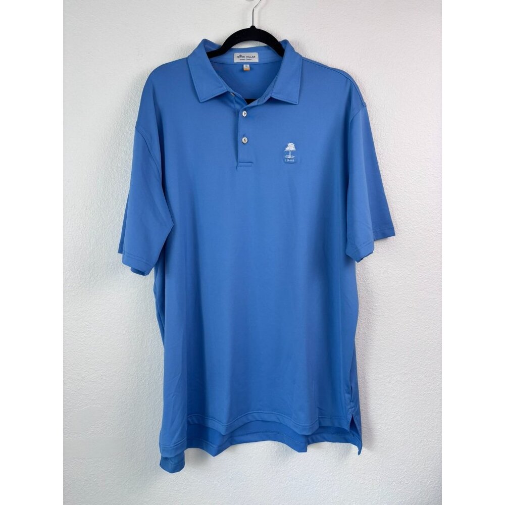 Peter Millar men's XL blue summer‎ comfort short sleeve performance polo shirt